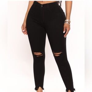 Black Distressed Skinny Jeans